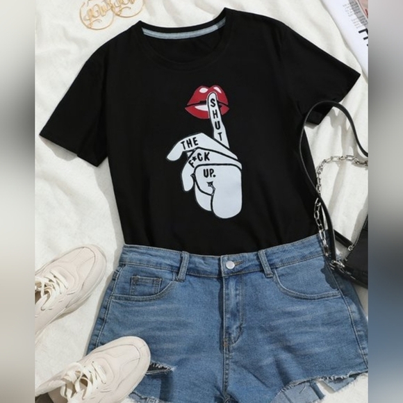 NWT Graphic design T-shirt STFU!! - Picture 2 of 3